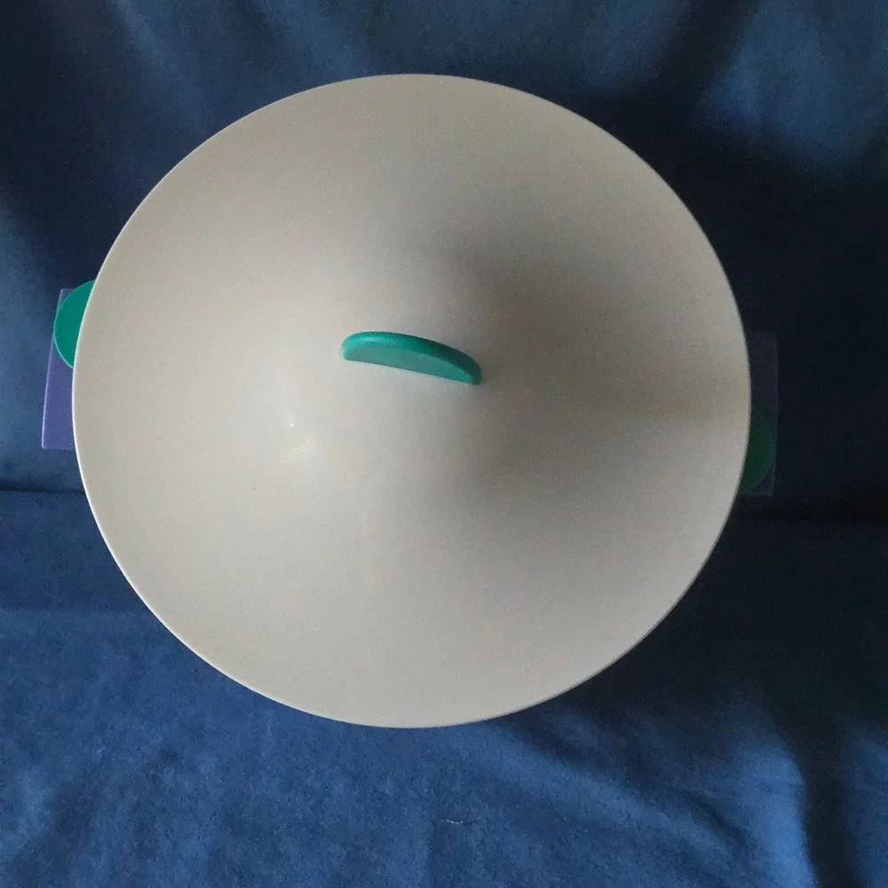Tupperware Microwave Multi Steamer 3 Piece Set Purple Teal White Vintage USA